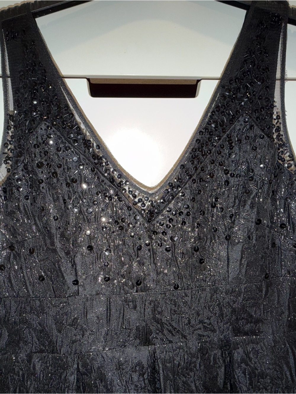 Make offer - Adrianna Papell Black Sequin Evening Dress - Picture 3 of 6
